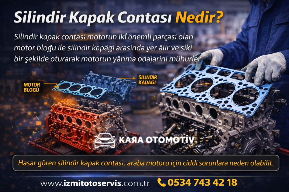 Silindir kapak contası nedir, motor bloğu ve silindir kapak contası görsel anlatım